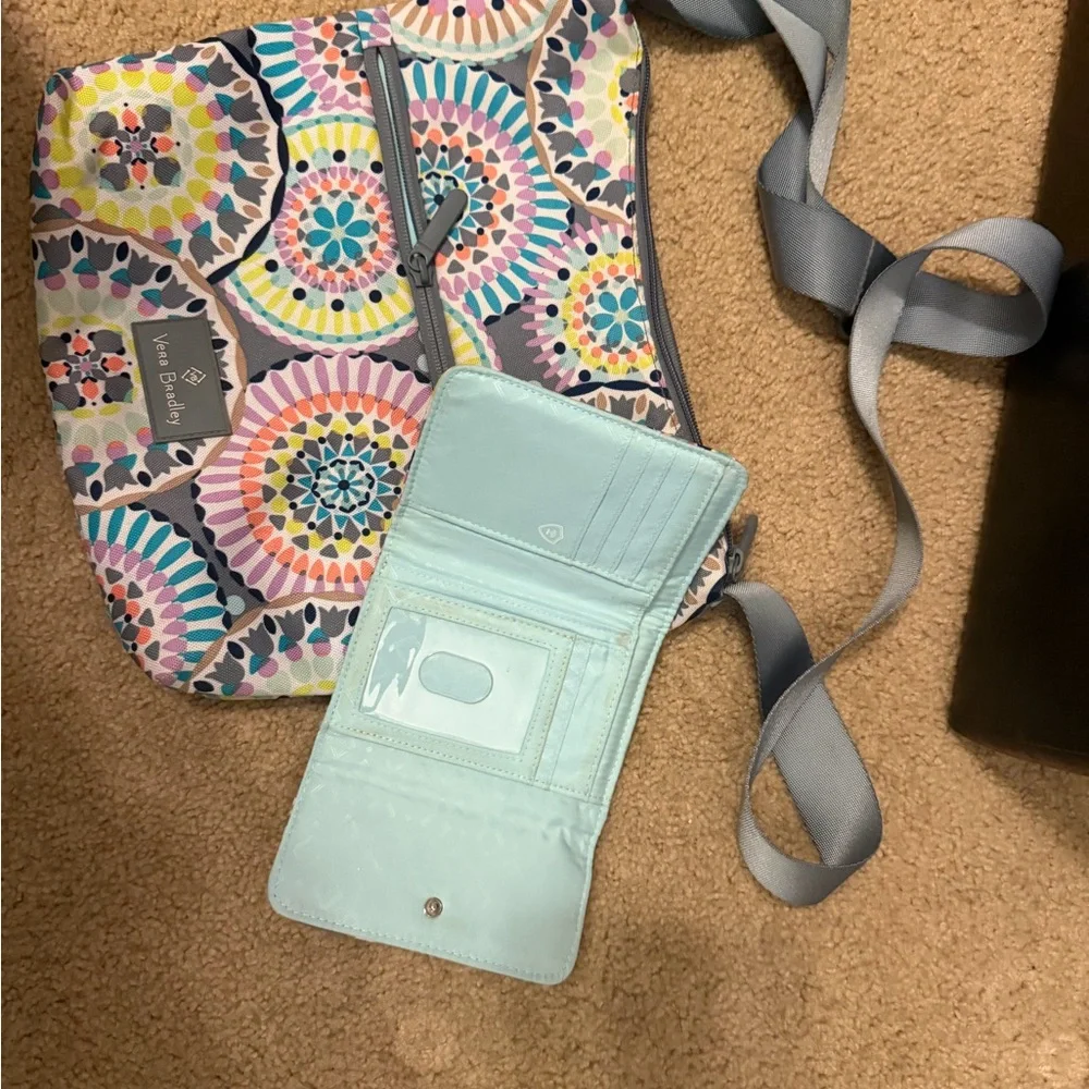 Vera Bradley Gray and Multicolor Mandala Bag with wallet - Picture 3 of 4